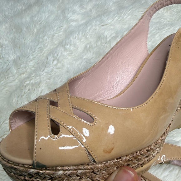 Stuart Weitzman Dolunch Patent Espadrille Wedge Sandal Women Size 9.5 - Picture 12 of 16